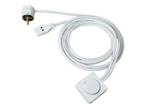 Cable de alimentación con interruptor basculante,SV16, Con conector insertable y conector Schuko Longitud: 2000 mm, Color: Blanco