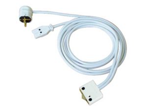 Cable de alimentación con pulsador universal,SV16, Con conector insertable y conector Schuko Longitud: 2000 mm, Color: Blanco