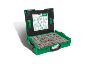 Cajas de montaje L-BOXX, Kit de tornillos con 17 dimensiones, Cabeza plana, T-STAR plus, 4CUT, Acero inoxidable A2 - 5000009165019