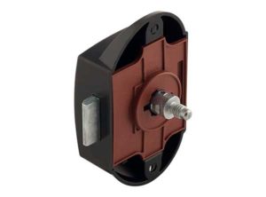 Cerradura de varilla giratoria,Push-Lock, Entrada 25 mm, Uso por un lado Negro