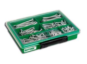 SPAX Surtidos pequeño, Kit de tornillos con 7 dimensiones, 245 unidades, Cabeza plana, T-STAR plus, WIROX - 4000001991159