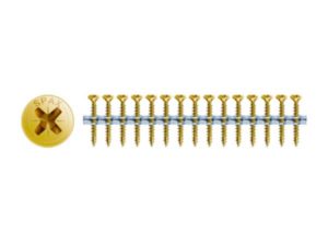 Tornillo universal encintados, Rosca completa, Cabeza plana, Ranura en cruz Z, 4CUT, YELLOX