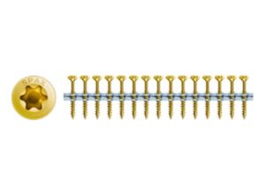 Tornillo universal encintados, Rosca parcial, Cabeza plana, T-STAR plus, 4CUT, YELLOX